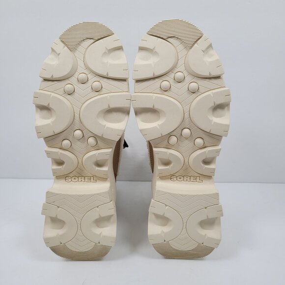 Sorel Brex Leather & Faux Shearling Women's Beige Cream Boots US Size 8 NWT - Picture 8 of 10